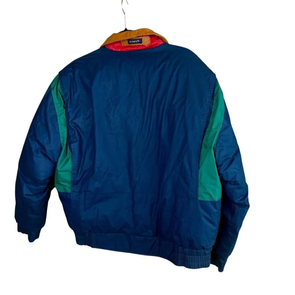 Gant Vintage 90s Goose Down Puffer Jacket Colorblock Size Large